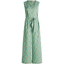 Cartoon Jumpsuit mit Bindegürtel und Eingrifftaschen, Mint, 42