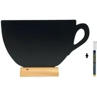 Securit Silhouette Wood Becher, Kreidetafel mit Holzfuß (FBT-CUP)