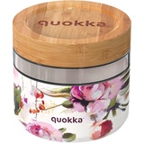 Quokka Deli DARK FLOWERS | BEHÄLTER FÜR ESSEN AUS GLAS MIT SILIKONHÜLLE 820 ML