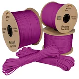 MITSY Paracord 4 mm 10 Meter Fuchsia 100% Nylon Schnur für Hundeleine, Camping, Outdoor und Survival Ausrüstung mit 10m, 25m, 50m, 100m, 250m Paracord 550 Typ III 7 Kern