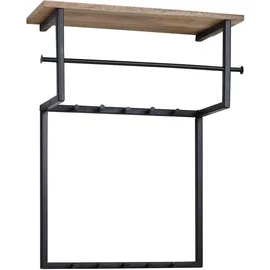 FineBuy Wandgarderobe Mango 60 x 26 x 76 cm Schwarz