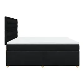 vidaXL Boxspringbett mit Matratze Schwarz 180x200 cm Stoff