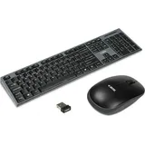 iBox DESKTOP KIT PRO, Tastatur Maus enthalten QWERTY, Schwarz, (IKMS606W)