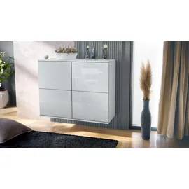 Vladon Rova V3 92,5 x 73,5 x 35 cm Weiß matt / Weiß Hochglanz