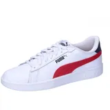 Puma Smash 3.0 L Jr Sneaker, White-Club Red-Club Navy,