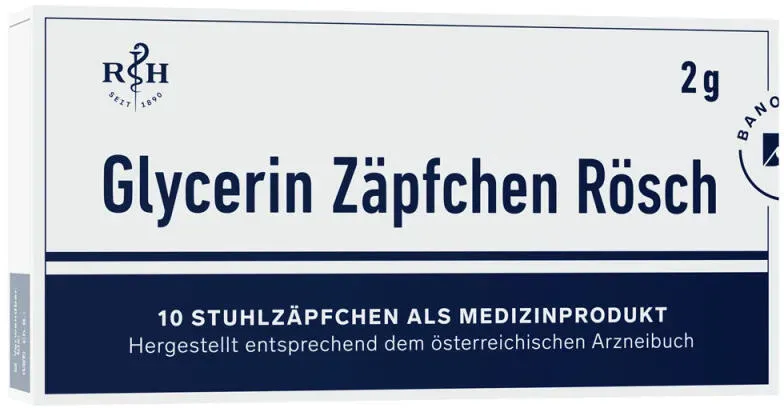 Glycerin Zäpfchen Rösch 100 Stück 2 g