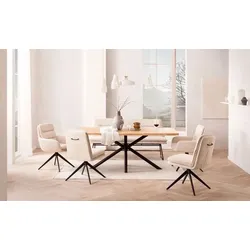 Esstisch HOME AFFAIRE, beige (natur, schwarz, natur), B:200cm H:77cm, Tische