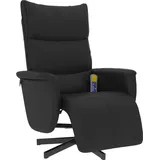 vidaXL Massagesessel mit Fußteil Schwarz Kunstleder