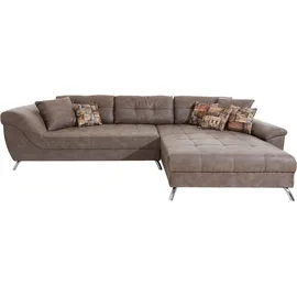 Jockenhöfer GRUPPE San Francisco L-Form, 358x91x119 cm", Luxus-Microfaser braun/schlamm
