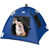 Babyezz Hunde/Katzenzeltbett, Wasserdichtes Tipi Zelt,Atmungsaktives,Waschbares Hundehaus Für Drinnen Und Draußen,Tragbares Hundehöhle/Katzen Höhle,Für Kätzchen,Welpen (Blau, S)