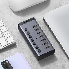 UGREEN USB-C 8 Ports), Dockingstation + USB Hub, Grau