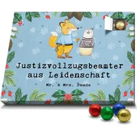 Mr. & Mrs. Panda Schoko Adventskalender Justizvollzugsbeamter Leidenschaft - Blau Pastell - Geschenk, Kollege, Kollegin, Rente, Arbeitskollege, Ver... - Blau