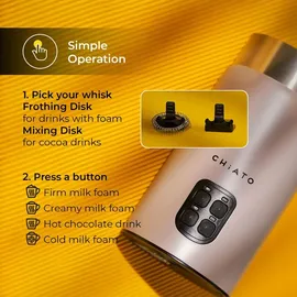 chiato milkPLAY Elektrischer Milchaufschäumer – Creme