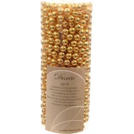 Christmas Decoration Perlenkette 8mm x 10m Kunststoff - Hellgold - gold,