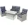 Green Spirit »Monte Carlo« Garten Sitzgruppe, Polyrattan, grau, 4 Personen, - Grau