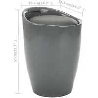 vidaXL Hocker mit Stauraum Kunstleder 0 x 0 x 0 cm Grau