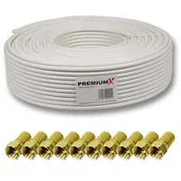 PremiumX 50m DELUXE PRO Koaxialkabel 135dB 5-Fach geschirmt, reines