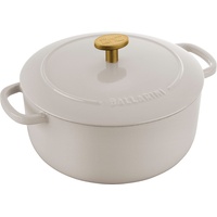 Ballarini BELLAMONTE 20 cm 2,5 Liter Bräter aus Gusseisen weiß, Pfanne + Kochtopf, Weiss