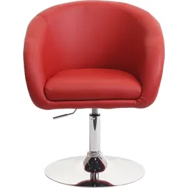 Mendler Esszimmerstuhl HWC-F19, Küchenstuhl Stuhl Drehstuhl Loungesessel, drehbar höhenverstellbar Kunstleder rot