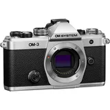OM System OM-3 Micro Four Thirds Systemkamera, 20,4 MP, Bluetooth, WLAN, schwarz/silber