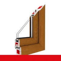 Kunststofffenster Dreh (ohne Kipp) Fenster Golden Oak