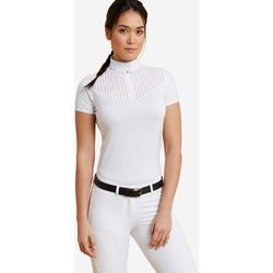 Turnier-Poloshirt 500 kurzarm Damen weiss, weiß, XL