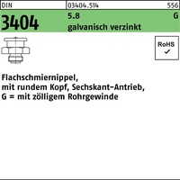 Industrial Quality Supplies DIN 3404 Flachschmiernippel 5.8 G 1/4