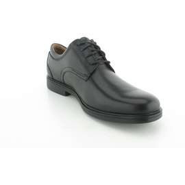 CLARKS Un Aldric Lace Derbys, Schwarzes Leder, 43 EU Weit