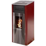 Interstoves Pelletofen Capri 9 kw bordeauxrot + Fernbedienung inkl., WIFI-optional