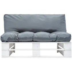 vidaXL Garten-Palettensofa mit Grauen Kissen Kiefernholz