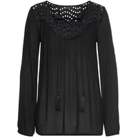 LASCANA Crepebluse Damen schwarz Gr.34