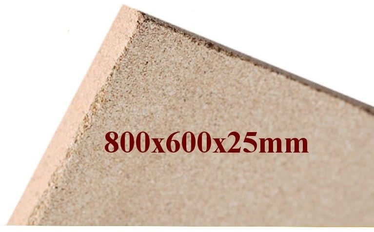 Vermiculite Brandschutzplatte | 800x600x25mm | Schamotte-Ersatz