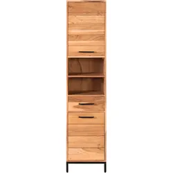 Carla&Marge Urban Spa Akazie Bad-Hochschrank Akazienholz/Eisen natur/schwarz - Schwarz