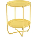 [en.casa] Tabletttisch Sandefjord Stahl 57,5x40 cm Gelb [en.casa]