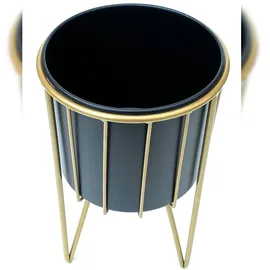 DanDiBo Ambiente Blumenhocker 2er Set Rund 96039 40 x 40 cm Gold Schwarz