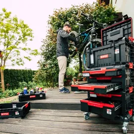 QBRICK System PRO Transport Platform Transportwagen 506 x 325 x 140 mm mit 4 Lenkrollen Und 2 Bremsen -
