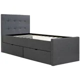 Homestyle4u Polsterbett 90 x 200 cm Grau