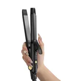 Farery Reise-Lockenstab, 25MM Mini-Haarglätter Reisegröße mit 4 einstellbaren Temperaturen, Keramik-Wellenstab mit Keratin & Arganöl-Infusion, 2 in 1 Mini-Haarstraffer für kurzes Haar, Dual Voltage