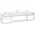 SKRAUT HOME Lowboard 208x35x45 cm Eiche/Schwarz Melamin