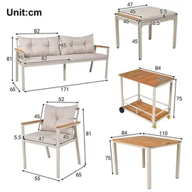 Okwish Garten-Lounge-Sofa-Set Loungesofa beige