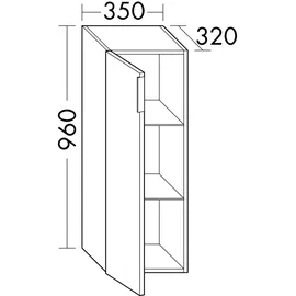 Burgbad Eqio Hängeschrank, 1 Tür, UH3525RF2009G0146,