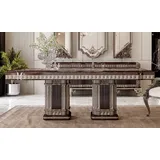 Casa Padrino Luxus Barock Esstisch Dunkelbraun / Grau 250 cm