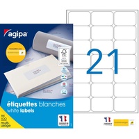 Agipa 118984 Universal-Etiketten, 63,5 x 38,1 mm, weiß