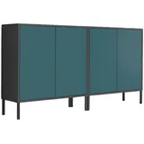 BMG Möbel Sideboard Mailand 0 x 0 x 0 cm Schwarz / Petrol