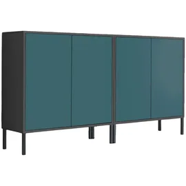 BMG Möbel Sideboard Mailand 0 x 0 x 0 cm Schwarz / Petrol