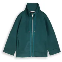 Tom Tailor Damen Boxy Fit Scuba Sweatjacke, grün, Meliert, Gr. M
