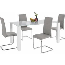 INOSIGN Essgruppe (Set, 5-tlg), mit Glastisch, Freischwinger belastbar bis 120 KG