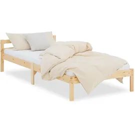 Homestyle4u Holzbett 90 x 200 cm Braun