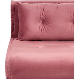 Beliani Schlafsofa Stoff 2-Sitzer Rosa