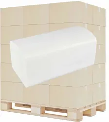 Papierhandtücher, 24 x 21 cm, 2- lagig, V-Falz ST-88060 , 1⁄2 Palette = 16 Kartons à 4.000 Blatt, weiss